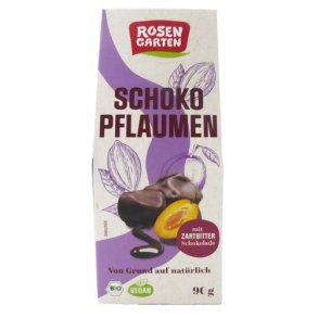 Svesker i mrk chokolade kologiske 90g - Rosengarten