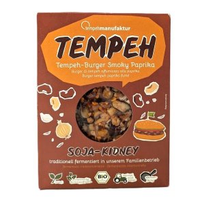 Tempeh burger med rget paprika kologisk vegan