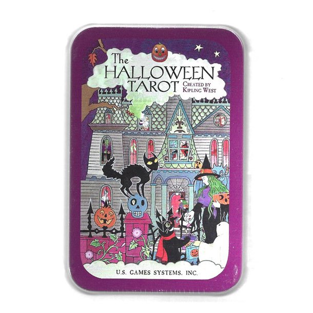 The HalloweenTarot i en tinboks  by Kipling West