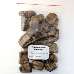 Tigerje med hmatit Poleret 4-6 cm