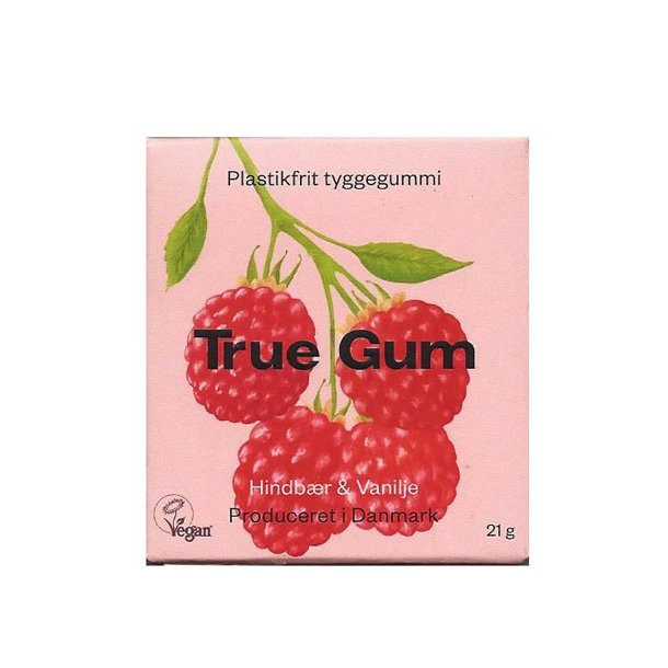 Tyggegummi Hindbr & Vanilje True Gum