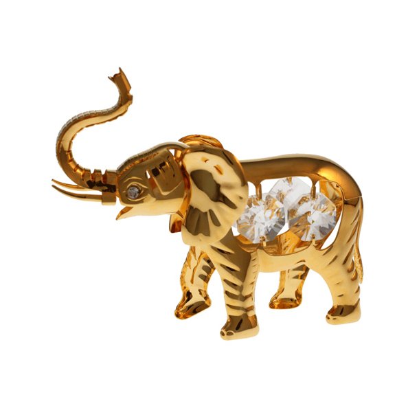 24 carat forgyldt elefant med SPECTRA krystaller