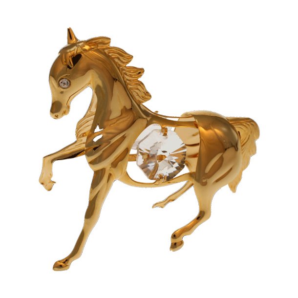 24 carat forgyldt hest med SPECTRA krystaller