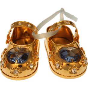 24 carat forgyldt babysko med SPECTRA krystaller Safire