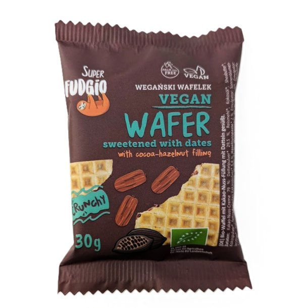 �kologisk og vegansk vaffel  kakao/hasseln�ddecreme