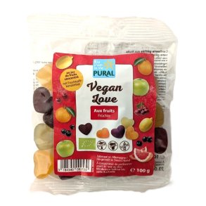 Vingummiehjerter uden gelatine  kologiske - Pural