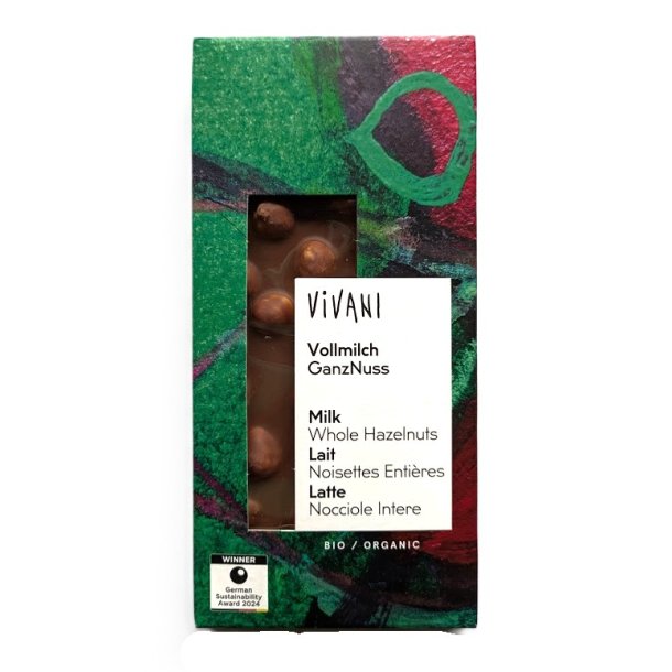 Mlkechokolade med hele ndder kologisk - Vivani