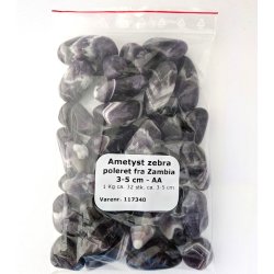Ametyst zebra poleret fra Zambia 3-5 cm - AA