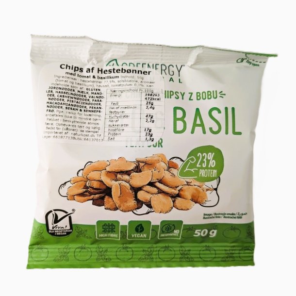 Ristede hestebnner med tomat og basilikum snack - Greenergy