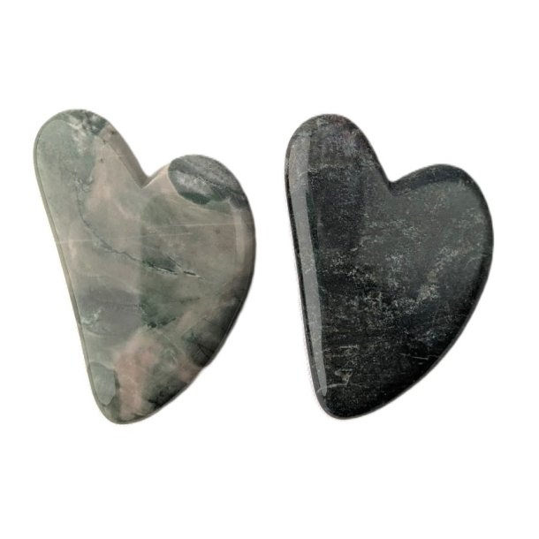 Gua sha Flad massage sten i Dragon Jade 5x8 cm - 50 - 65 g