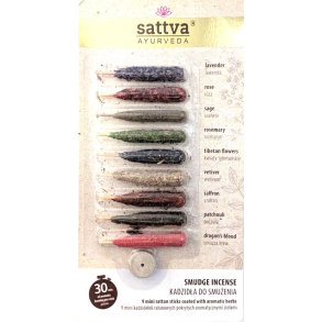 9 mini rattan sticks overtrukket med aromatiske urter