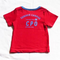 T-shirt,rd m bl detaljer kologisk bomuld 80 cm