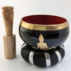 Buddha Sangskl St - Sort/Orange 10,7cm