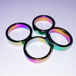 Hmatit &; Titanium fingerring 3mm Strrelse: 48 til 60 mm